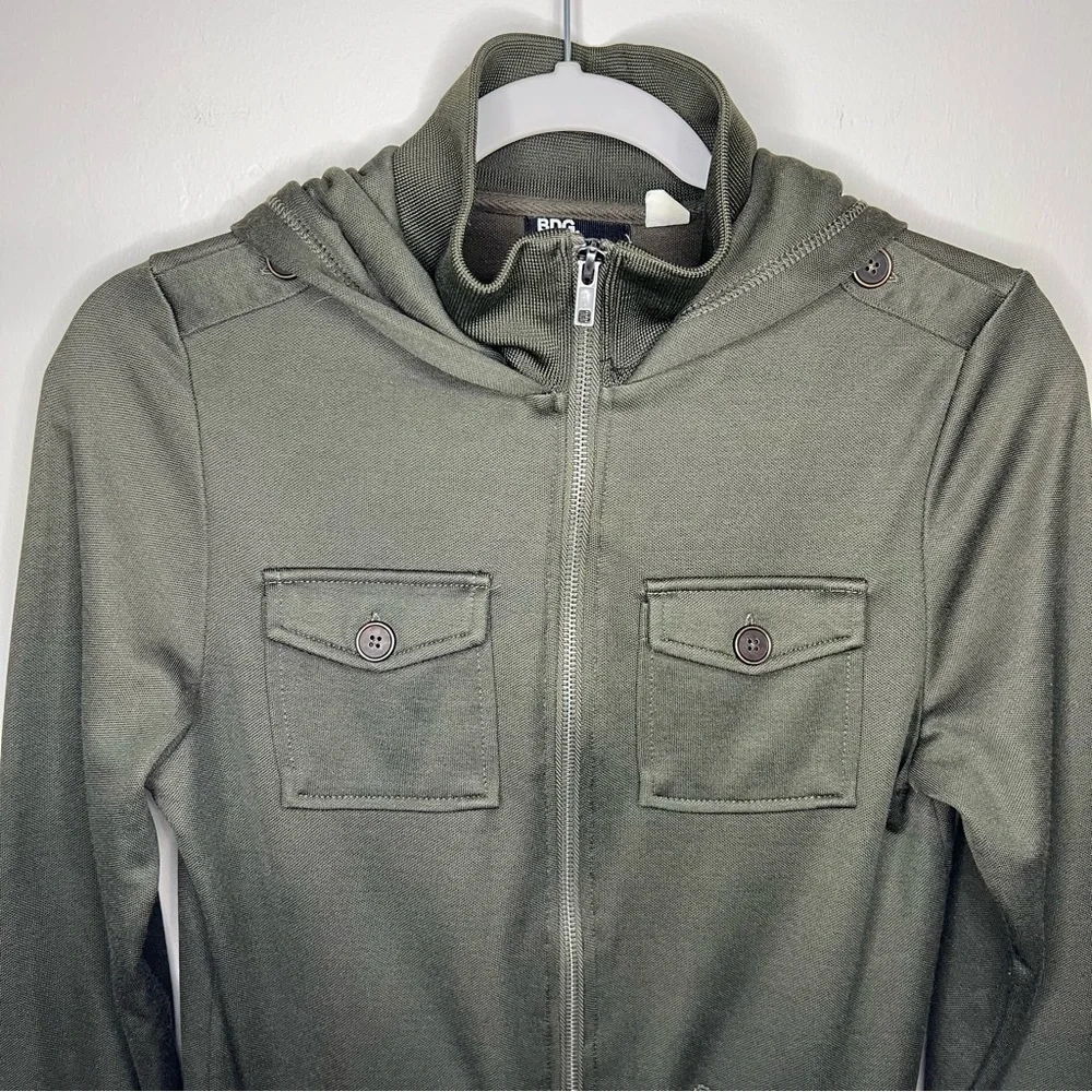 BDG Olive Green Hooded Zipup Jacket size small